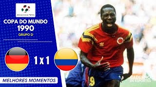 ALEMANHA 1 X 1 COLÔMBIA - COPA 1990 - 3ª RODADA GRUPO D - MELHORES MOMENTOS - MANCHETE