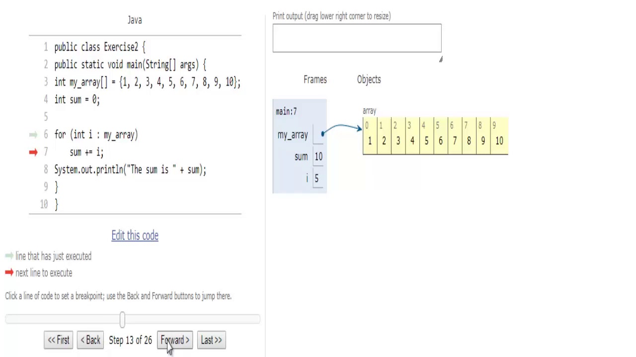 Java Exercises Sum Values Of An Array W3resource