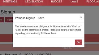 Witness Sign Up / How to Testify