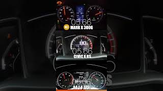 Mark X 300G Vs Civic X Rs Vs Audi A4 1.4