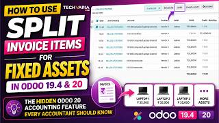 How to Split Bill Items for Fixed Assets in Odoo 19.4 | Split Bill Lines to Multiple Fixed Assets