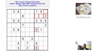 Sudoku classique, par Minako Sakai (WPF Sudoku Grand Prix 2023, round 5, puzzle 5)