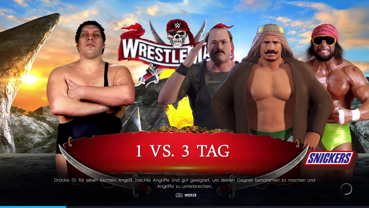 Andre the Giant vs. 3 (Iron Sheik, Sgt Slaughter & Macho Man Randy