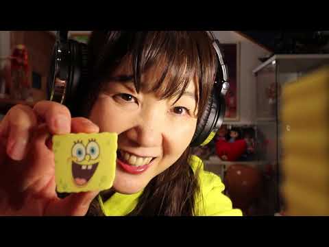 SUB字幕【ASMR】Tickle Tickle with Sponge Bob 😍君の顔をこちょこちょ🫶スポンジボブも出てくるよ