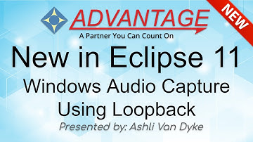 New in Eclipse 11: Windows Audio Capture Using Loopback