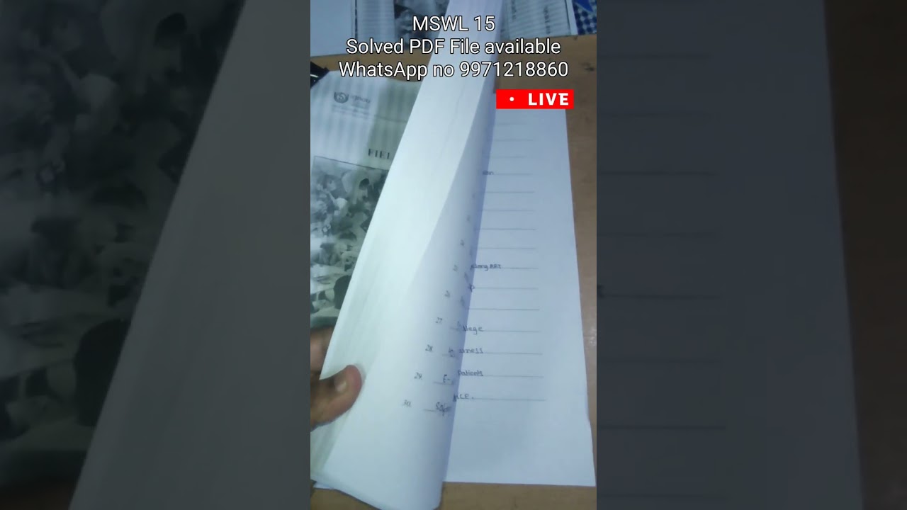 MSWL 15 |  English -  हिंदी | Field Work Journal Available | WhatsApp no 9971218860 
