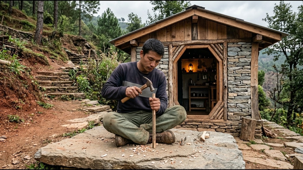 30 Tage Bau einer warmen Holzhütte im Amazonaswald zum Überleben | Überleben, Bushcraft
