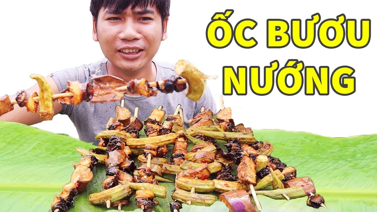 Bắt Được Ốc Bươu To - Nướng Xiên Tre Ăn Siêu Ngon - YouTube