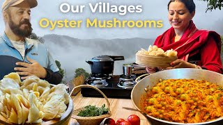 Village Cooking: My Secret Traditional Pahadi Dhingri (Oyster Mushroom Recipe) on a Stormy Day screenshot 3