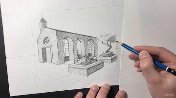 036 Adding light and shadow to a realistic perspective drawing
