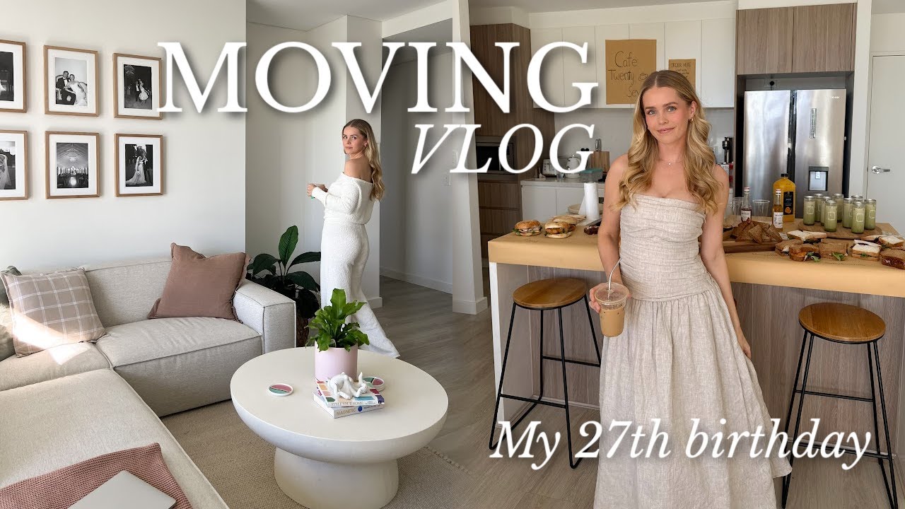 MOVING VLOG + MY 27th Birthday (turning my apartment into a cafe) ft. Castlery