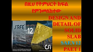 Solid slab design in Amharic/SAF V12/ import from ETABS2016/ Abebe Manaye/ section 1