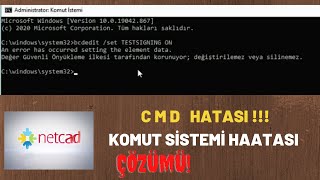 CMD Komut Hatası Çözümü ll Netcad Açılmama Sorunu 2