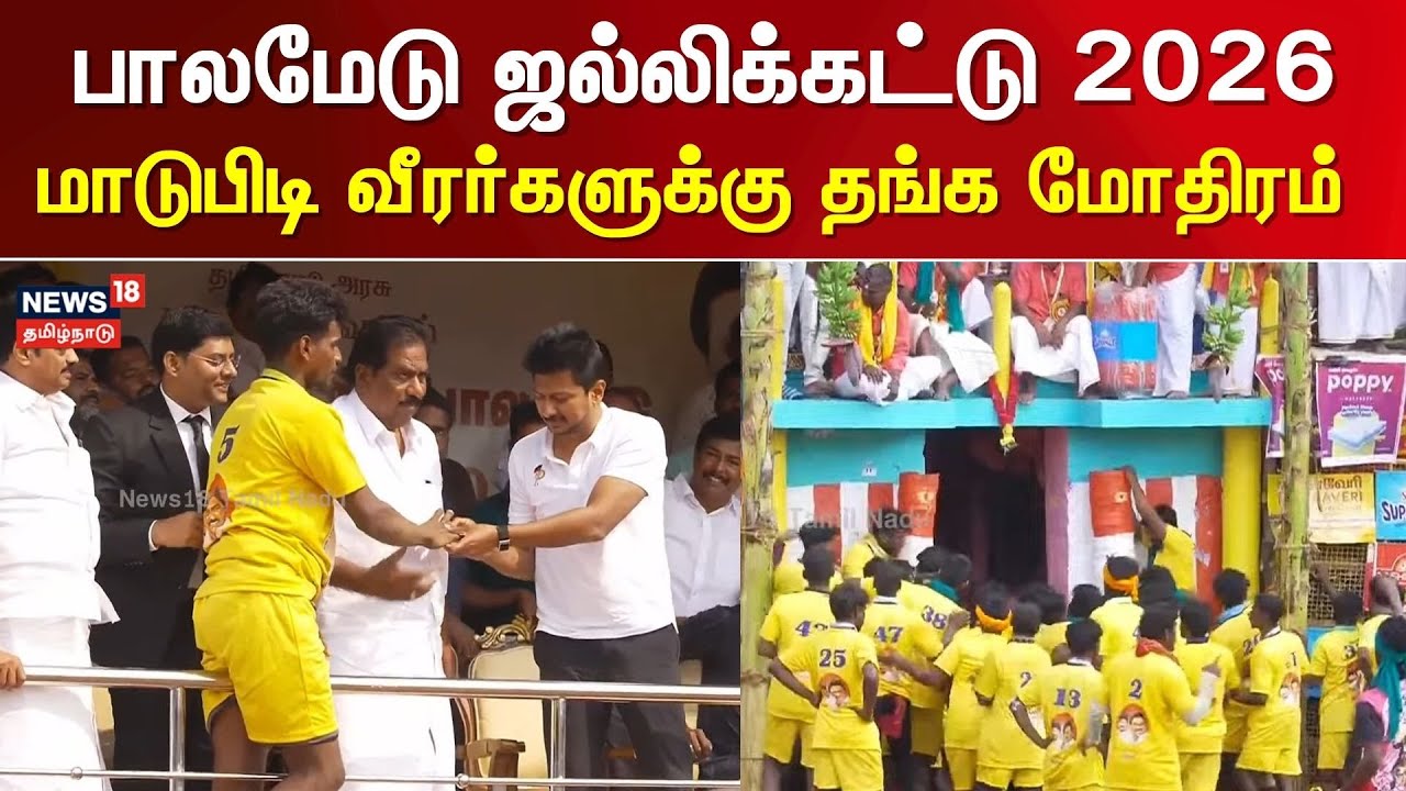 சீறி வரும் காளைகள் - தாவி பிடிக்கும் வீரர்கள் | Palamedu Jallikattu 2026 | Pongal 2026 | Madurai