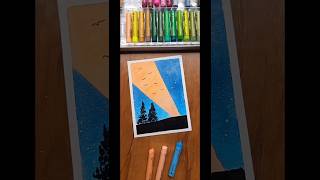 ⭐ Day vs Night Scenery 🌅🌙 Easy Oil Pastel Drawing for Beginners 🎨//Step by Step