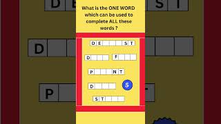 Can Solve This ONE WORD Puzzle  #puzzle #puzzlegame