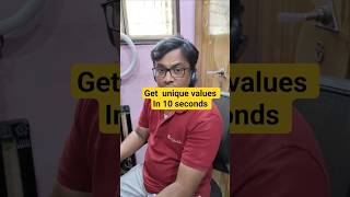 Unique values in 10 seconds in excel -remove duplicates in 10 seconds in excel #spreadsheets #shorts