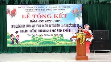 Lễ tổng kết năm học và tri ân trưởng thành cho học sinh lớp 9 năm học 2022   2023 trường THCS Ninh T