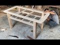 How To Build A Beautiful Modern Glass Face Dining Table - Woodworking Projects Furniture For Kitchen