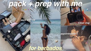 VACATION VLOG! pack + prep with me for BARBADOS ♡ travel vlog✈