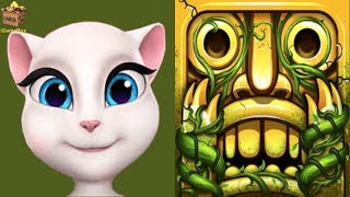 MY TALKING ANGELA Starry Night Dress V.S Temple Run 2 KarmaLee Dragon Walker*Gameplay Kid #340 screenshot 5