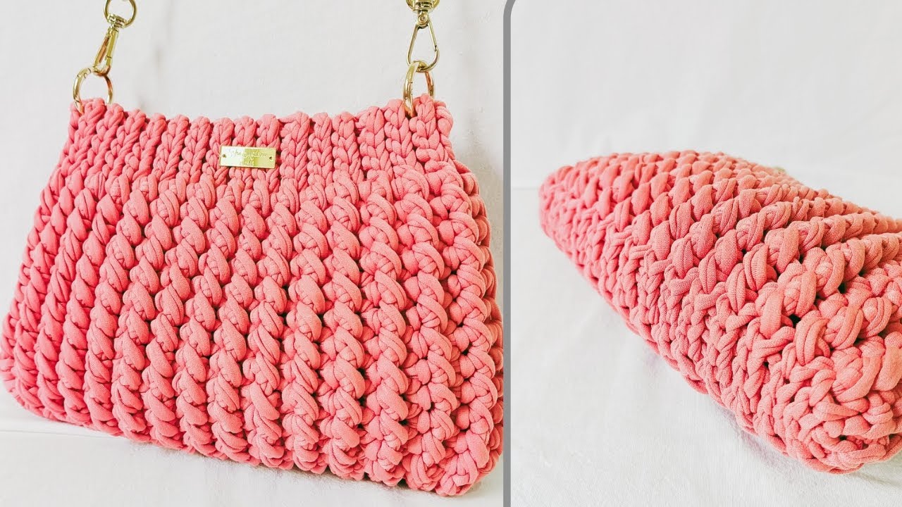 BOLSA DE CROCHÊ- FÁCIL-ECONÔMICA- EM FIO DE MALHA-BOLSA MIDAS