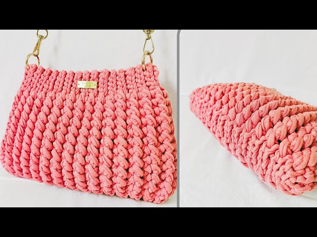 CROCHET BAG- EASY-ECONOMICAL- IN KNITTED YARN- MIDAS BAG - YouTube