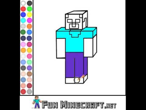 Juego Colorear Steve Minecraft - YouTube