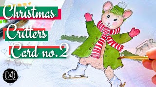 Easy Christmas Card Idea for Beginners and More - Paint a Whimsical Watercolor Mouse for Christmas!