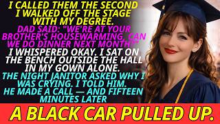 My Parents Skipped My Law School Graduation — A Janitor Made One Call When I Sat Outside Crying