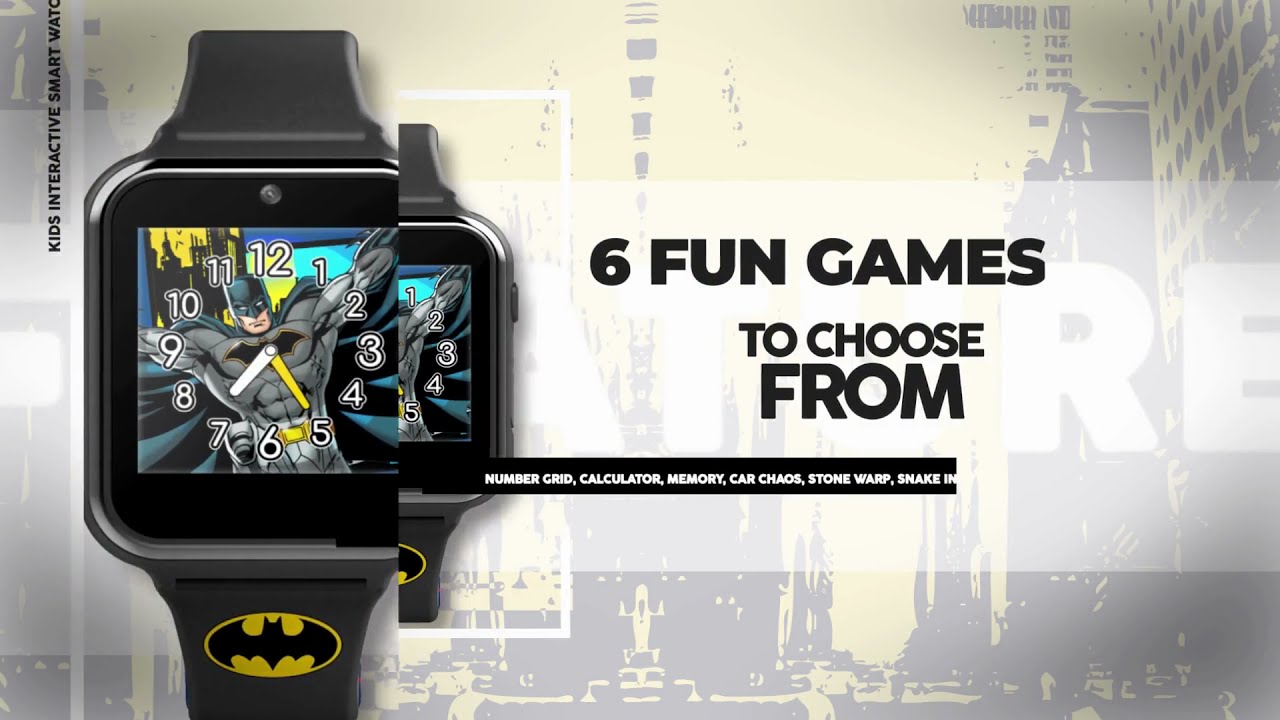 Accutime DC Comics Batman Reloj Inteligente Educativo De Aprendizaje Con  Visualización Táctil Para Niños, Niñas, Niños Pequeños, Cámara Selfie, |  