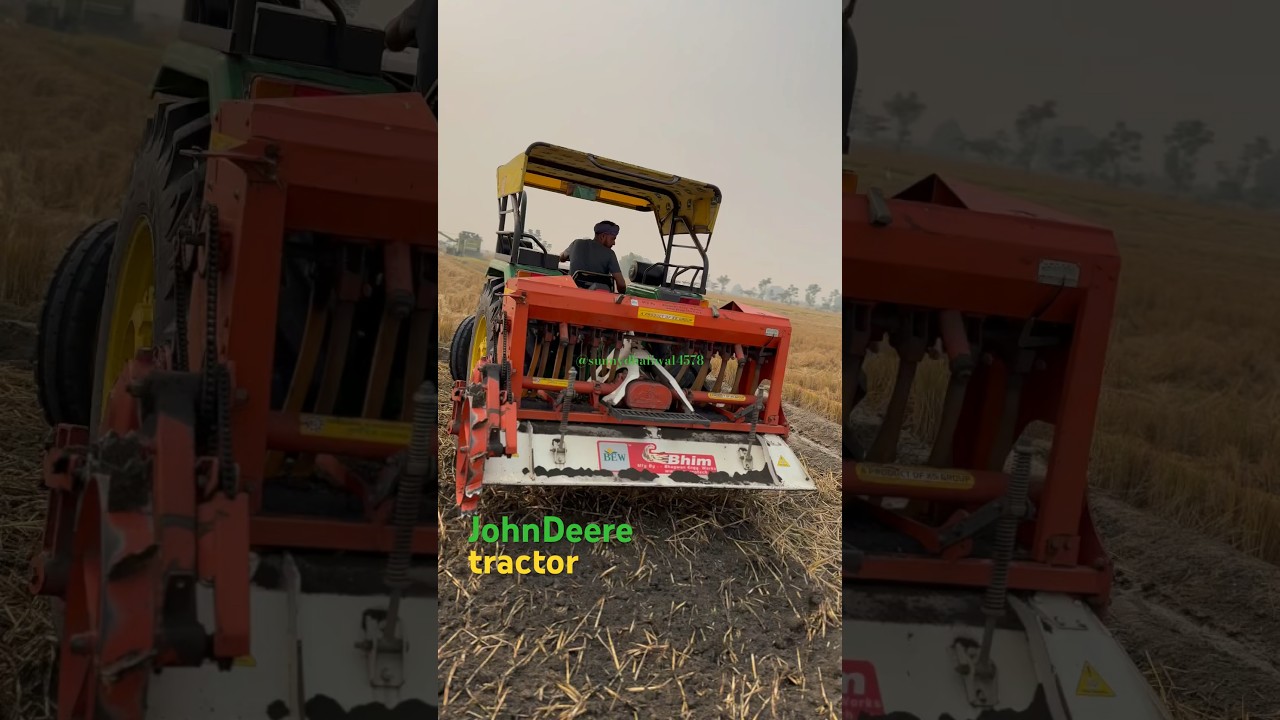 JohnDeere tractor and bhim agricultural rotavator… best roto seed drill !bhim ks grup 