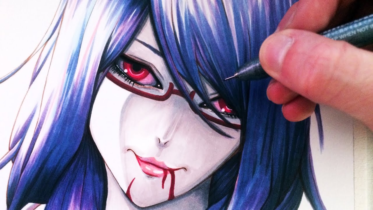 Let's Draw Rize Kamishiro from Tokyo Ghoul - FAN ART FRIDAY - YouTube.