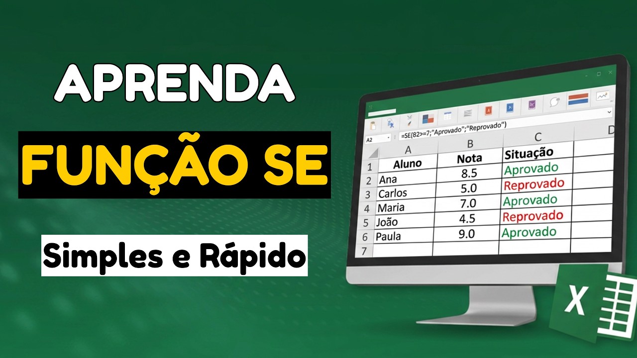 Como fazer a Função SE no Excel - YouTube
