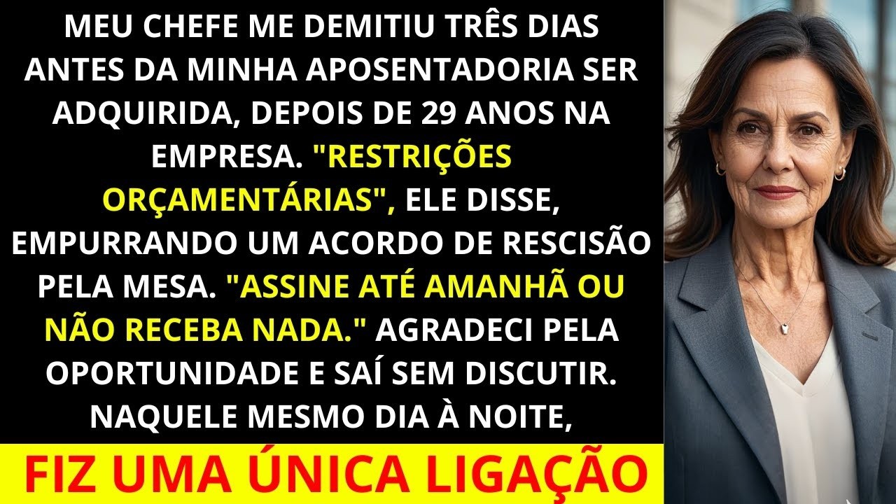 Meu chefe me demitiu 3 dias antes da minha aposentadoria ser concedida, após 29 anos na empresa