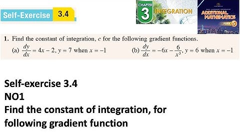 Integration self-exercise 3.4 Q1 latihan kendiri 3.4 pengamiran form 5 add maths kssm spm