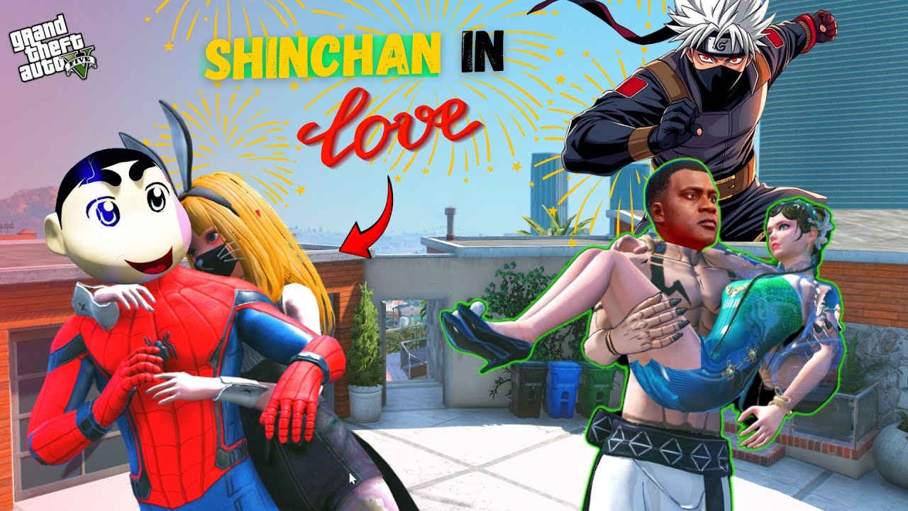 Shinchan’s Love Mission 💘 Franklin Disguises as Kakashi to Help! 😂 | GTA 5 Malayalam