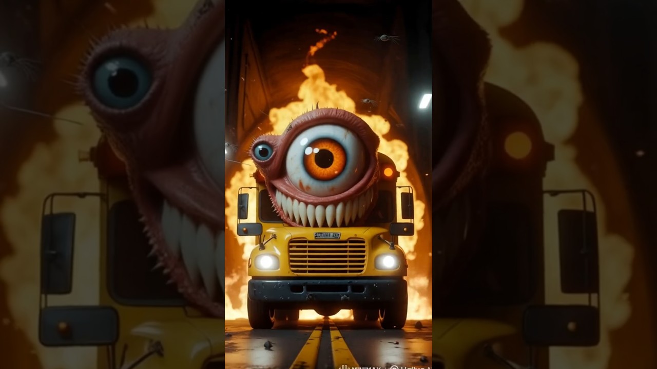 😱🚌Kitten meets mutated monster on school bus!🐱💥 