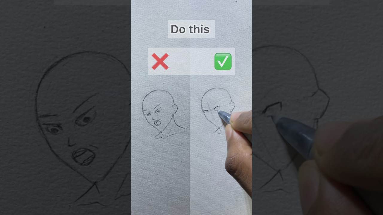 How to draw angry face 