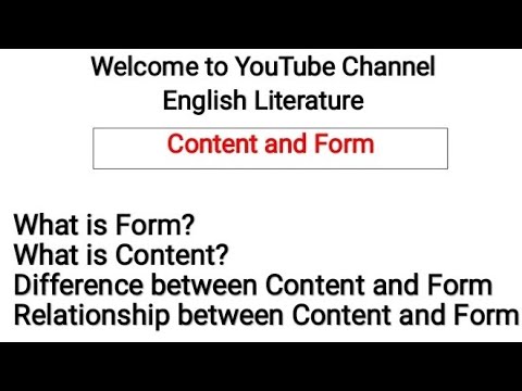 Content and Form | Relationship and Difference Between Content and Form | Explained in Urdu/Hindi