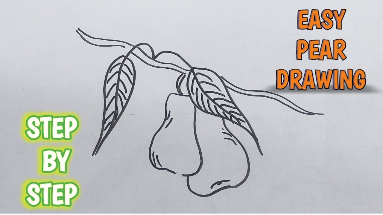 How to Draw a Pear Fruit Drawing Easy Tutorial Step by Step ...