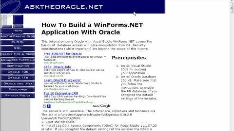 How to build a winforms.net application with Oracle