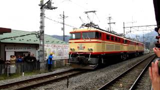 [HD]【西武】E31形電気機関車　三重連さよなら運転列車　横瀬駅発車風景
