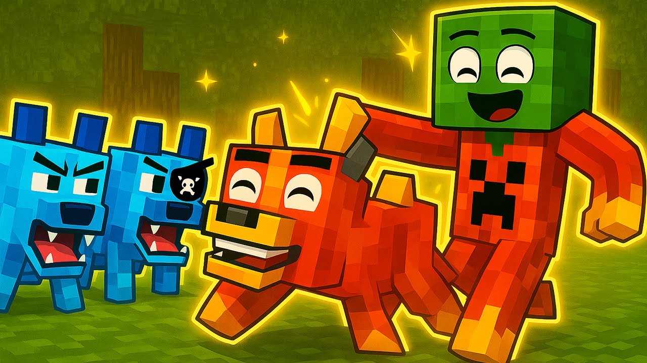 Zombie Boy Rescued by Fire Dog 🔥 & Ice Dog ❄️ | Minecraft