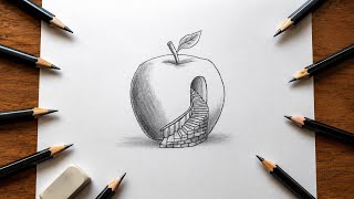 I Drew a Magical Apple with a Secret Staircase 🍎✏️ | Amazing Pencil Drawing