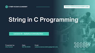 String in C – Lecture 1: Module Introduction & Syllabus Overview