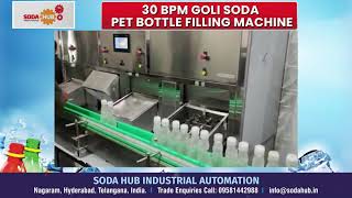 30 BPM Goli Soda Pet Bottle filling machine