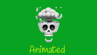 Mind Blown Skull Emoji Get Exploding Skull Emoji Green Screen Skull Emoji Viral Edit Skeleton