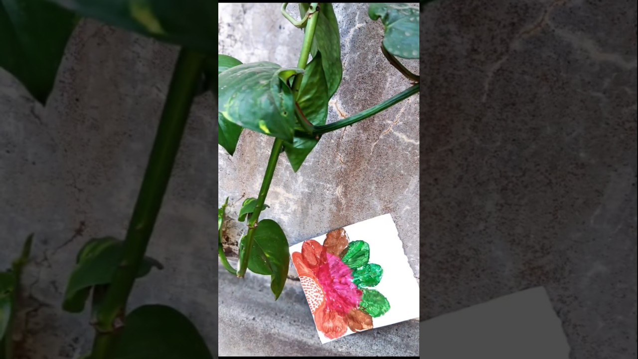 Creative Flower 🌿 with Litchi Leaf 