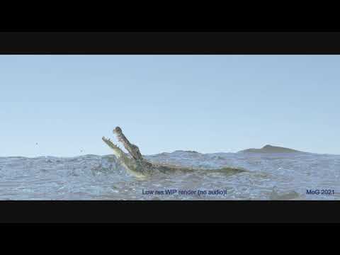 Low Res WIP: "FAIL: iClone Croc Test #1" (Redshift Render, 2K, SDR)
